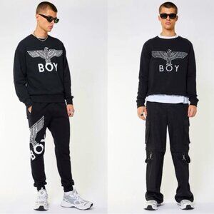 Boy London Men's Black / White Long Sleeve Boy Eagle Sweatshirt logo XS unisex